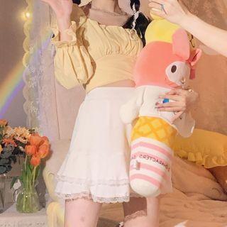 Puff Long-sleeve Top / A-line Skirt