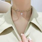 Double-layered Zircon Choker As Shown In Figure - One Size