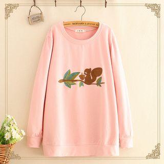 Squirrel Embroidery Sweatshirt