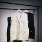 V-neck Frayed Trim Vest