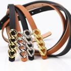 Chunky Chain Buckled Faux Leather Belt