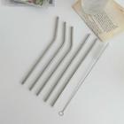 Stainless Steel Drinking Straw / Angled Stainless Steel Drinking Straw / Cleaning Brush / Set