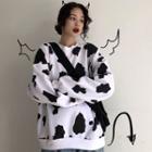 Cow Print Oversize Pullover