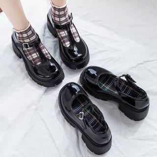 Platform Buckled Mary Jane Pumps