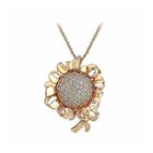 Fashion Sunflower Pendant With White Austrian Element Crystal And Necklace