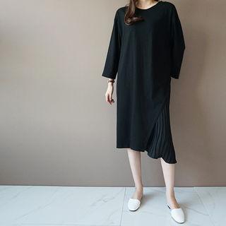 Pleated-panel Midi Dress