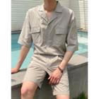 Flap-pocket Safari Shirt