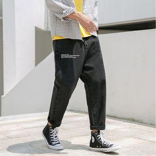 Wide-leg Letter Jeans