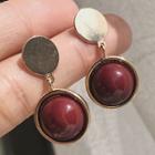 925 Sterling Silver Disc & Bead Dangle Earring 1 Pair - One Size