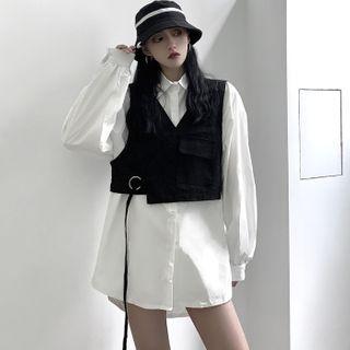 Shirt / Cropped Buckled Vest