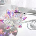 Lotus Faux Crystal Nail Art Water Basin Purple Laser - Transparent - One Size