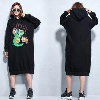 Crocodile Print Hoodie Dress