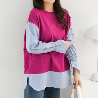 Contrast-panel Stripe Top
