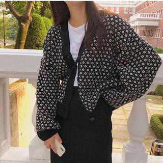 Long-sleeve Floral Printed Cardigan