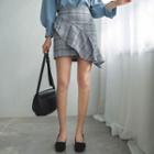 Ruffle-trim Plaid Mini Skirt