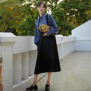 Set: Plain Shirt + Midi Jumper Dress