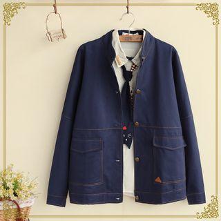 Stand Collar Buttoned Jacket