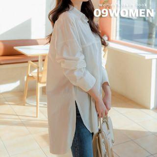 Dip-back Seam-trim Shirt