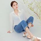 [lovb] Hidden-button Crepe Shirt