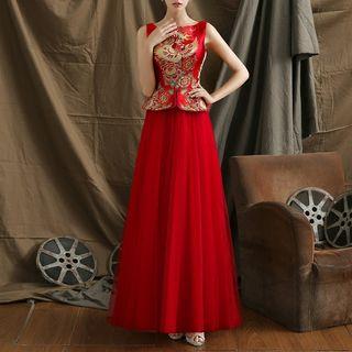 Jacquard Tulle Wedding Gown