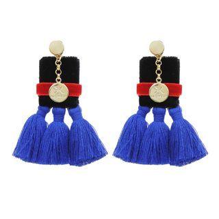 Tassel Dangle Earrings (blue) One Size