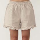 Band-waist Frill-hem Shorts