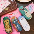 Cat Print Iron Eyeglasses Case