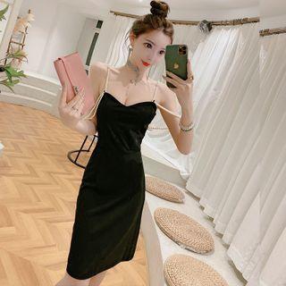 Faux Pearl Strap Sheath Dress