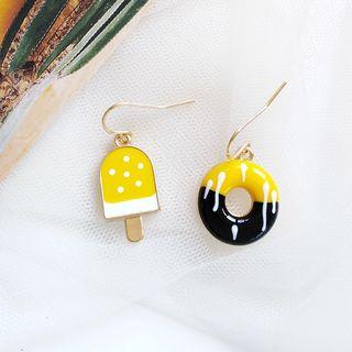 Non-matching Alloy Popsicle & Donut Dangle Earring