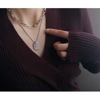 Set: Tag Pendant Necklace + Chunky Chain Necklace