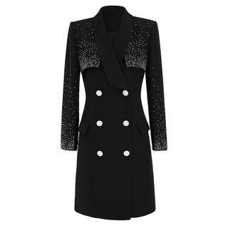 Embellished Double-breasted Sheath Blazer Dress