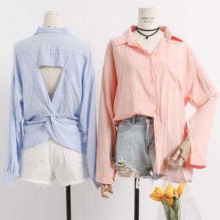 Loose-fit Open-back Blouse