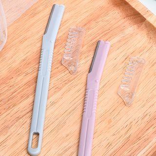 Set Of 2: Eyebrow Razor Green & Pink - One Size