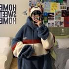 Fluffy Paneled Hoodie