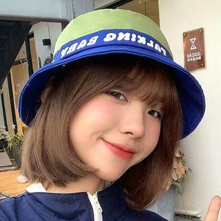Lettering Two-tone Bucket Hat