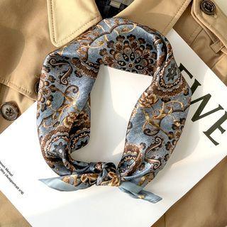 Printed Silk Scarf Blue - 5353cm - C602