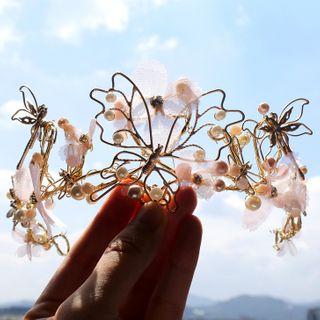 Wedding Faux Pearl Flower Tiara Faux Pearl Flower Tiara - One Size