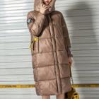 Applique Hooded Midi Padded Coat
