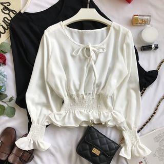 Smocked Chiffon Blouse