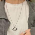 Planet Pendant Alloy Necklace Xl1402 - Silver - One Size