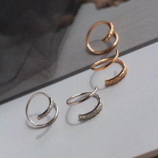 Alloy Spiral Rhinestone Earring