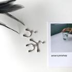 Droplet Asymmetrical Sterling Silver Dangle Earring E260 - 1 Pair - Silver - One Size