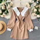 Rhinestone Long-sleeve Mini A-line Dress