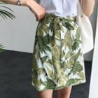 Tie-waist Pattern Skirt