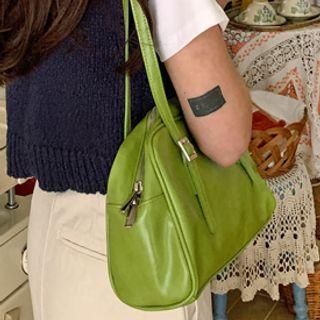 Colored Pleather Bowler Bag