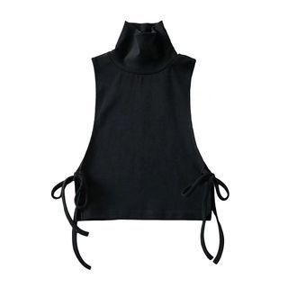 Sleeveless Tie-neck Crop Top