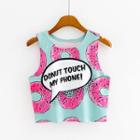 Donut Print Cropped Tank Top