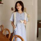 Round-neck Half-placket Dress
