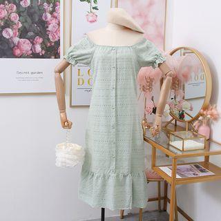Off Shoulder Embroidery Dress