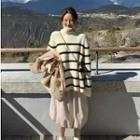 Striped Turtleneck Sweater / Midi Skirt